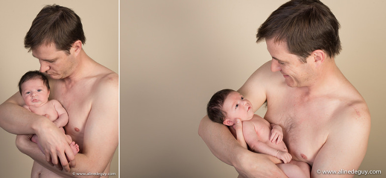 photo bébé papa, photo nouveau né, studio