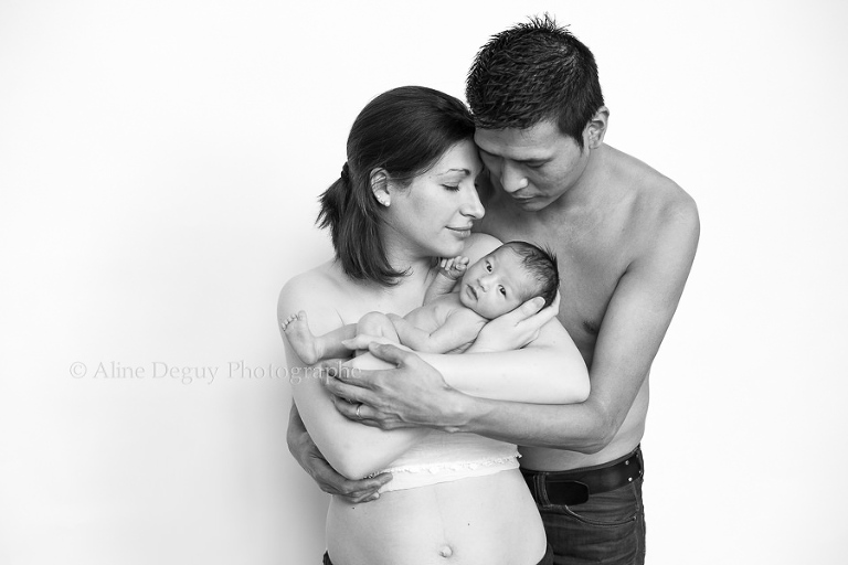 Photo naissance, famille, studio, nouveau-né, parents, séance photo, Paris, 92, Nanterre