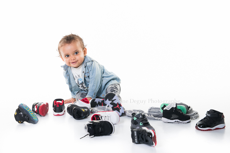 shooting, bébé, studio, fond blanc, photo