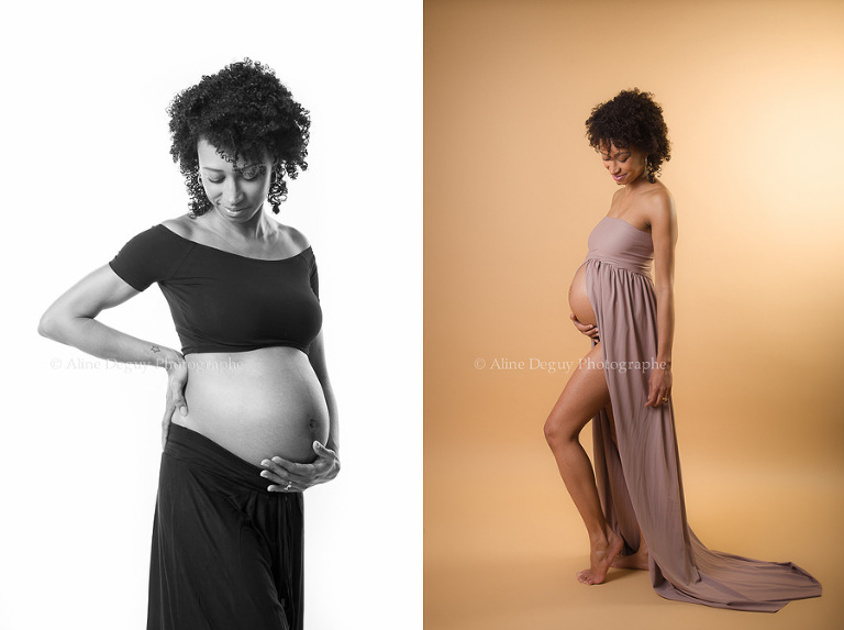 Photographe studio, Aline Deguy, Paris, Grossesse, Femme enceinte, métisse, 91, 92, 93, 94, 95, 77, 78
