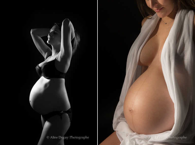 Photo, ventre rond, grossesse, lingerie, nu artistique