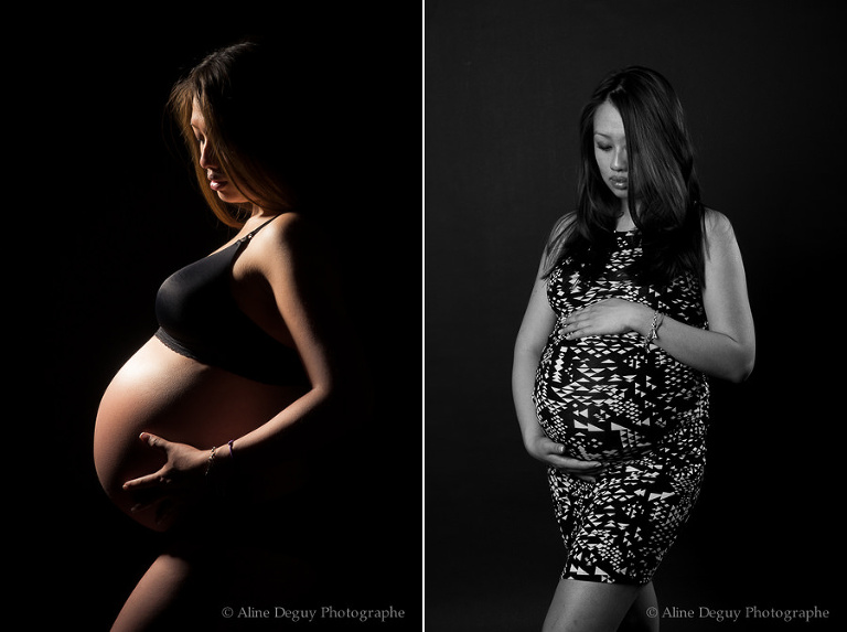 Photographe, lingerie, grossesse, studio, asiatique