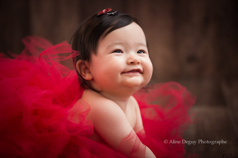 Portrait bébé, asiatique, métisse, studio
