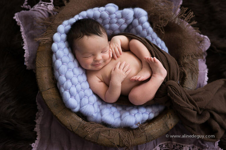 Sourire, bébé, nouveau-né, studio, Aline Deguy