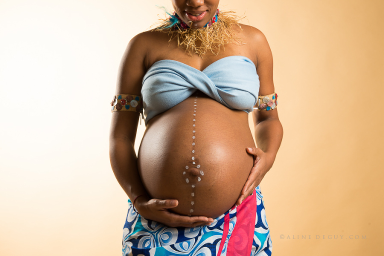 séance photo, femme enceinte africaine, Gabon, Paris, studio, Aline Deguy
