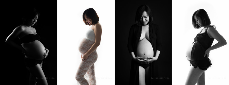 Photographe grossesse, photographe nouveau-né, femme asiatique, studio, Aline Deguy