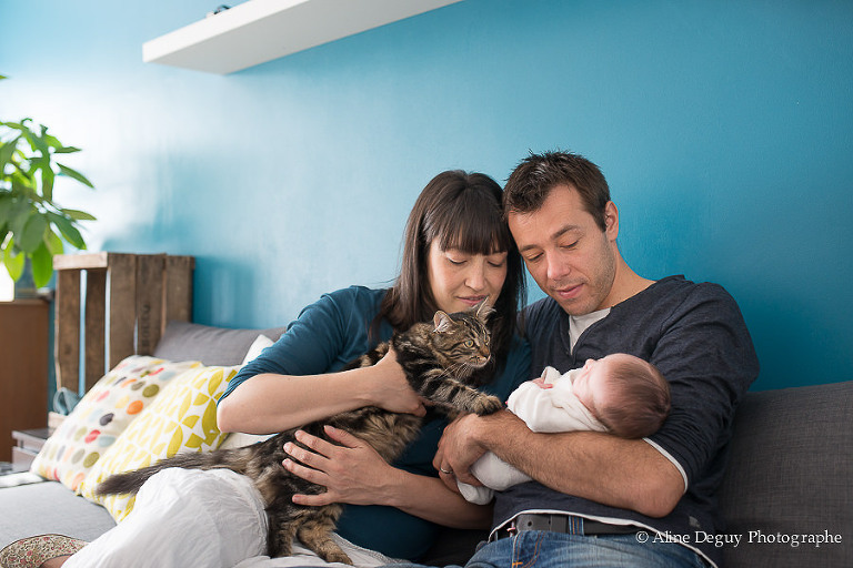 séance photo famille à domicile, naissance, bébé, nouveau-né