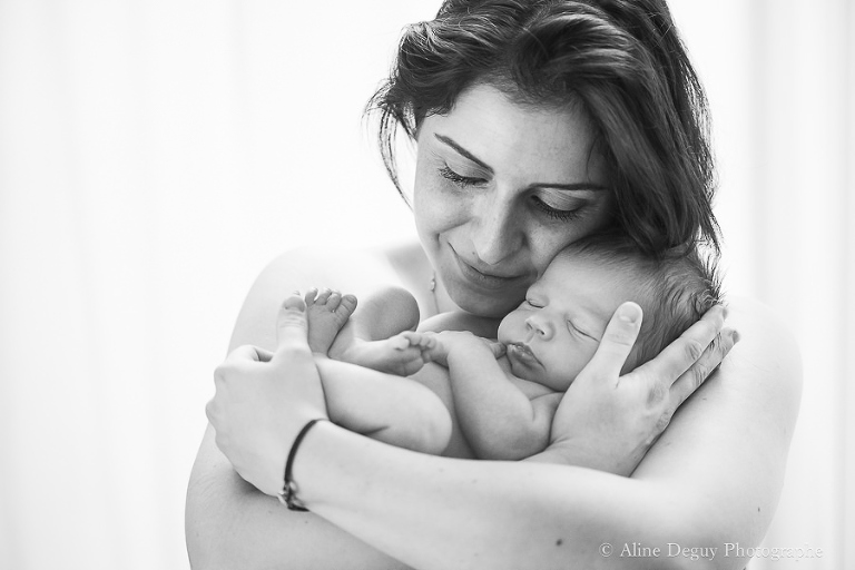 Photo maman-bébé, noir et blanc, blog photo