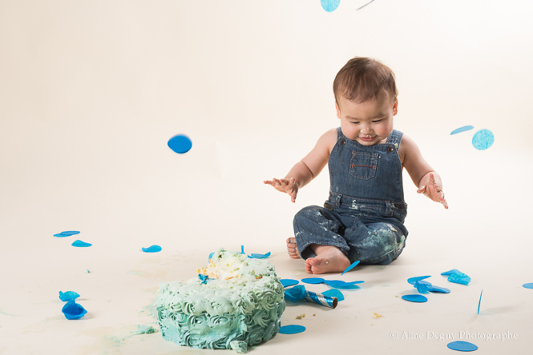 Séance photo studio anniversaire, anniversaire bébé 1 an, smash the cake