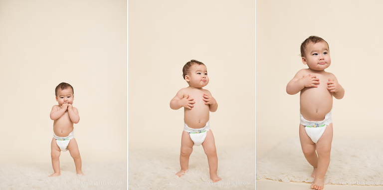 Photo bébé 1 an, séance photo studio anniversaire