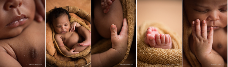 Newborn posing, photo de détail bébé