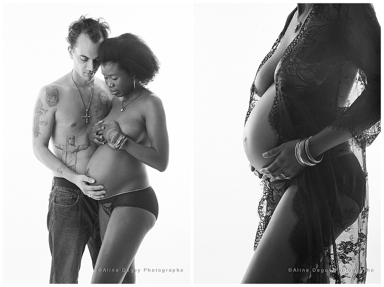 SHOOTING GROSSESSE PARIS, photographe femme enceinte, studio photo saint cloud, studio photo 92, femme noire enceinte, photos de famille métisse 