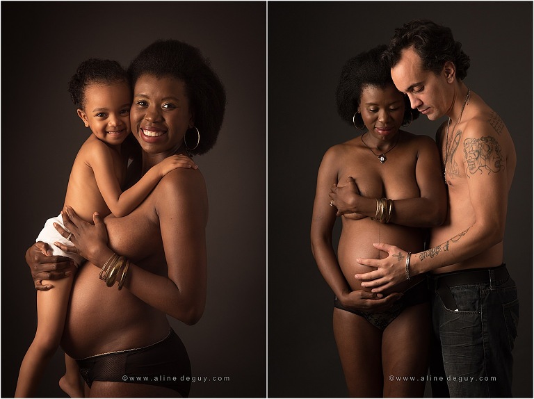 SHOOTING GROSSESSE PARIS, photographe femme enceinte, studio photo saint cloud, studio photo 92, femme noire enceinte, photos de famille métisse 