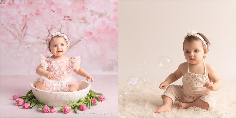 Photographe bébé studio 92, Jade, bébé yeux bleus