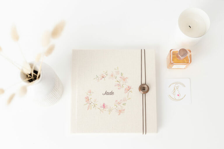 Album photo naissance qualité lin